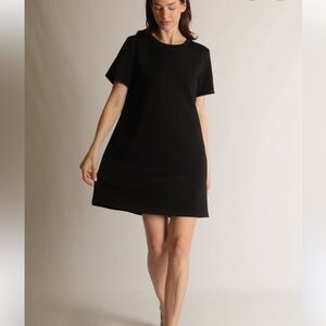 P Cill Etta Black Short Sleeve Swing Dress Sz XS